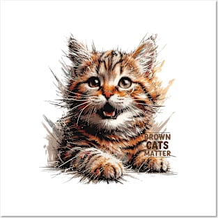 Purrfect Brown Tabby Cat Posters and Art